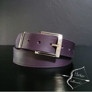 Mens Belt, Full Grain Leather - Purple