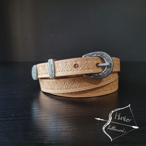 Ladies Belt, Full Grain Leather - Natural - Size 28